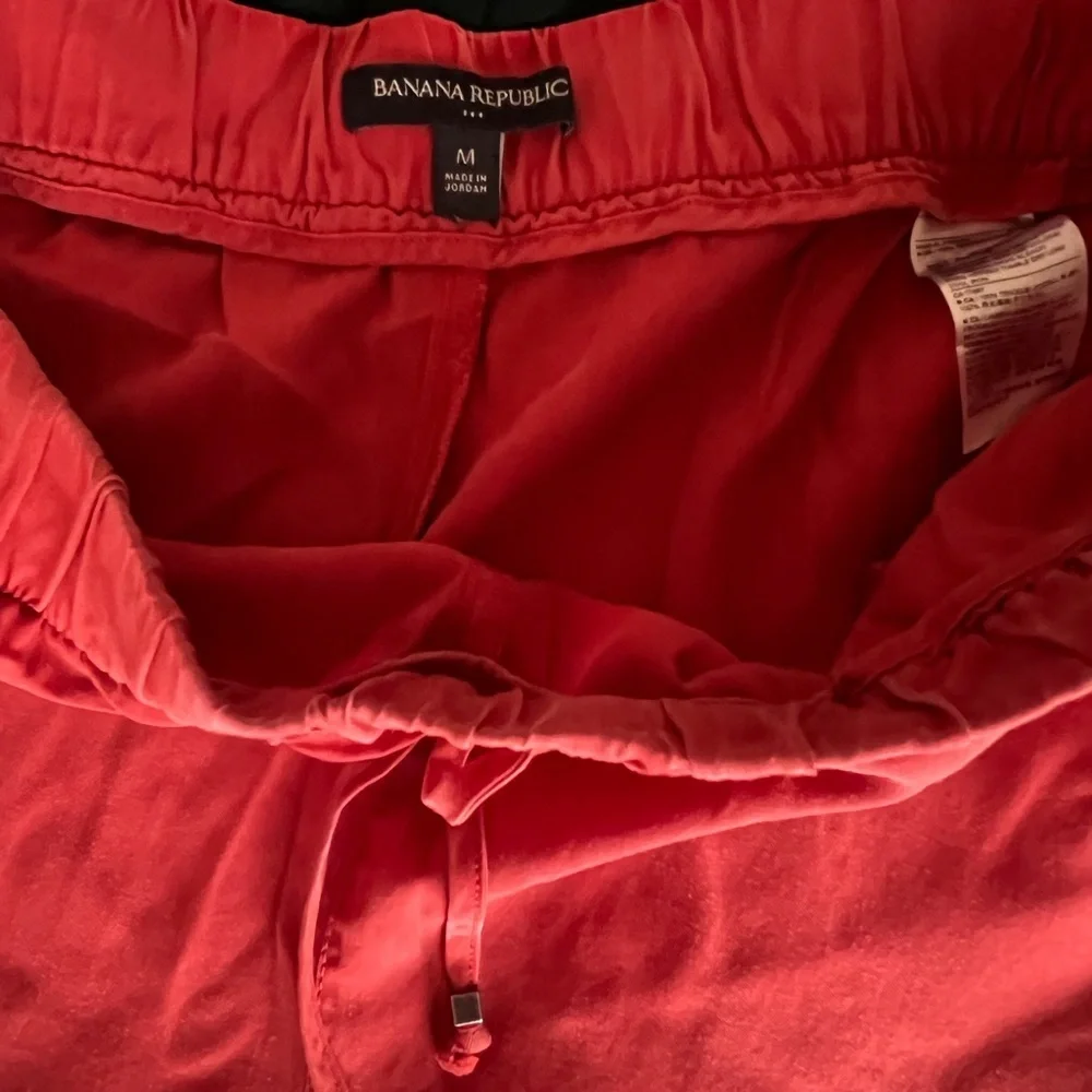 Light Olive Green and Red Relaxed Cargo Pants with Elastic Cuffs (2 pairs)